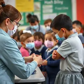 vacinação de crianças e professores