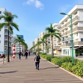 calçadão urbanizado